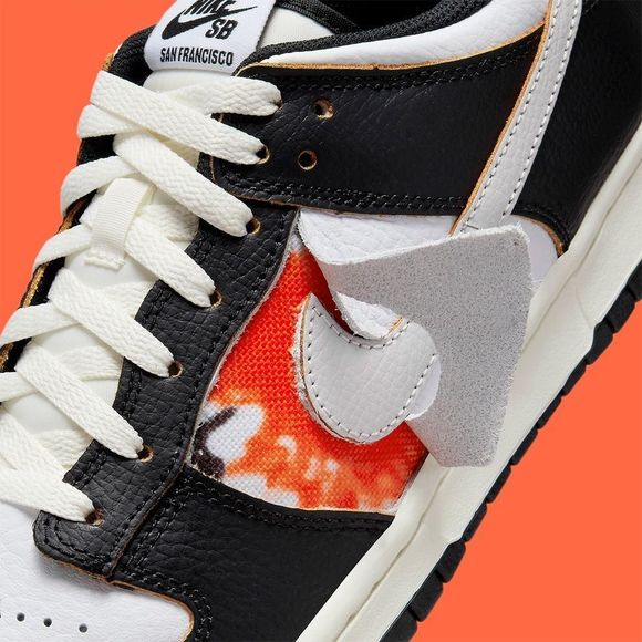 HUF x Nike SB Dunk Low San Francisco Black White Orange FD8775-001 Size 15 - Picture 12 of 16